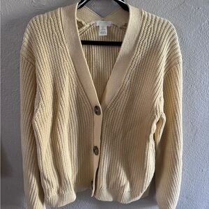 H&M yellow Button-Up Cardigan
